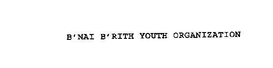 B'NAI B'RITH YOUTH ORGANIZATION