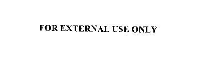 FOR EXTERNAL USE ONLY