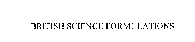 BRITISH SCIENCE FORMULATIONS