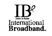 IB INTERNATIONAL BROADBAND INC FATTER IS FASTER