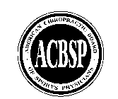 ACBSP AMERICAN CHIROPRACTIC BOARD OF SPORTS PHYSICIANS