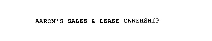 AARON'S SALES & LEASE OWNERSHIP