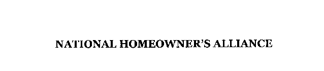 NATIONAL HOMEOWNER'S ALLIANCE