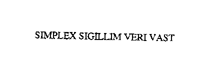 SIMPLEX SIGILLUM VERI VAST