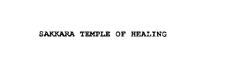 SAKKARA TEMPLE OF HEALING
