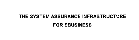 THE SYSTEM ASSURANCE INFRASTRUCTURE FOR EBUSINESS