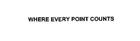 WHERE EVERY POINT COUNTS