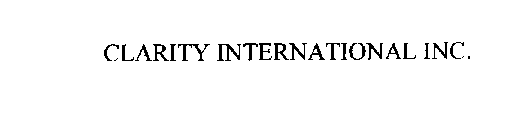 CLARITY INTERNATIONAL INC.