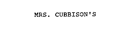 MRS. CUBBISON'S