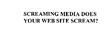 SCREAMING MEDIA DOES YOUR WEB SITE SCREAM?