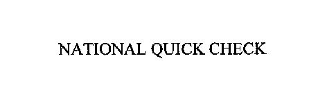 NATIONAL QUICK CHECK