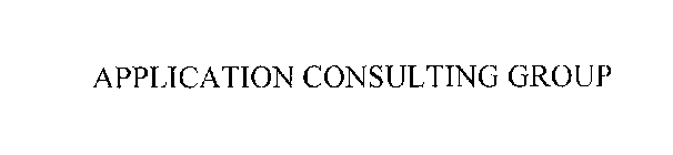 APPLICATION CONSULTING GROUP