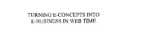 TURNING E-CONCEPTS INTO E-BUSINESS IN WEB TIME