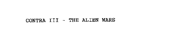 CONTRA III - THE ALIEN WARS