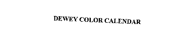 DEWEY COLOR CALENDAR