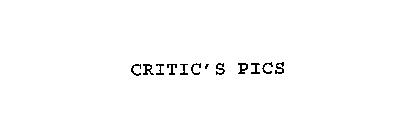 CRITIC'S PICS