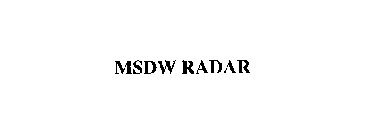 MSDW RADAR