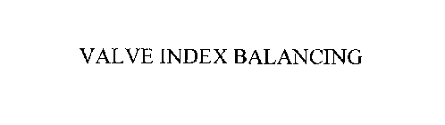 VALVE INDEX BALANCING