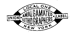 LOCAL ONE NEW YORK AMALGAMATED LITHOGRAPHERS UNION LABEL