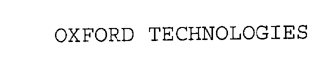 OXFORD TECHNOLOGIES