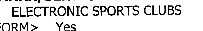 ELECTRONIC SPORTS CLUBS