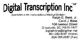 DIGITAL TRANSCRIPTION INC