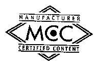 MCC MANUFACTURER CERTIFIED CONTENT