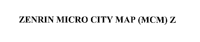 ZENRIN MICRO CITY MAP (MCM) Z