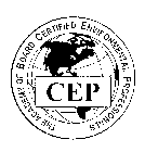 THE ACADEMY OF BOARD CERTIFIED ENVIRONMENTAL PROFESSIONALS CEP