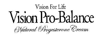 VISION FOR LIFE VISION PRO-BALANCE NATURAL PROGESTERONE CREAM