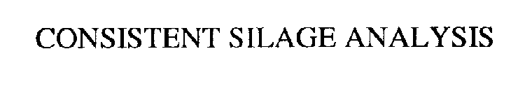 CONSISTENT SILAGE ANALYSIS