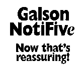 GALSON NOTIFIVE NOW THAT'S REASSURING!