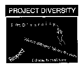 PROJECT DIVERSITY I AM DIVERSITY RESPECT I CHOOSE TO THINK 4 ME WE ARE DIFFERENT/ WE ARE THE SAME