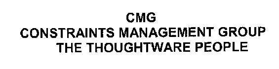 CMG CONSTRAINTS MANAGEMENT GROUP THE THOUGHTWARE PEOPLE