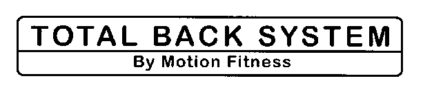 TOTAL BACK SYSTEM FORWARD THINKING FOR YOU YOUR BACK