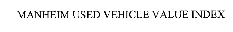 MANHEIM USED VEHICLE VALUE INDEX