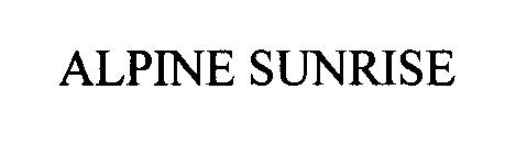ALPINE SUNRISE