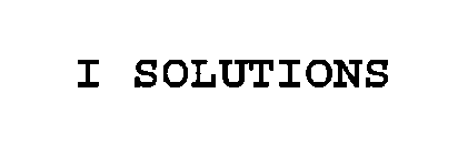 I SOLUTIONS