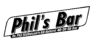 PHIL'S BAR, DR. PHIL MAFFETONE'S ALL-NATURAL 40 30 30 BAR