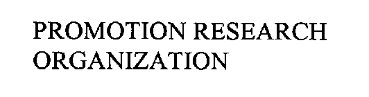 PROMOTION RESEARCH ORGANIZATION