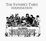 THE FATHER'S TABLE FOUNDATION OUR MISSION: TO GLORIFY JESUS CHRIST BY DOING HIS WORK IN HELPING TO MEET THE IMMEDIATE NEEDS OF WOMEN AND CHILDREN WORLDWIDE AND TO EQUIP THEM TO BE ABLE TO MEET THEIR F