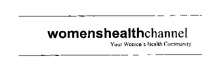 WOMENSHEALTHCHANNEL YOUR WOMEN'S HEALTH COMMUNITY