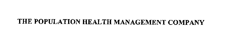 THE POPULATION HEALTH MANAGEMENT COMPANY