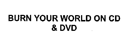 BURN YOUR WORLD ON CD & DVD