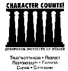 CHARACTER COUNTS! JOSEPHSON INSTITUTE OF ETHICS TRUSTWORTHINESS · RESPECT RESPONSIBILITY · FAIRNESS CARING · CITIZENSHIP