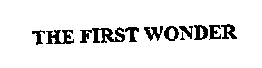 THE FIRST WONDER