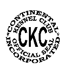 CKC CONTINENTAL KENNEL CLUB INCORPORATED OFFICIAL SEAL