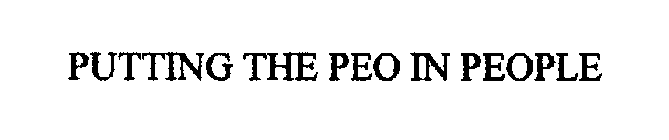 PUTTING THE PEO IN PEOPLE