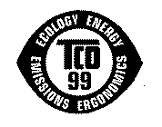 TCO 99 ECOLOGY ENERGY EMISSIONS ERGONOMICS