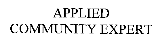 APPLIED COMMUNITY EXPERT